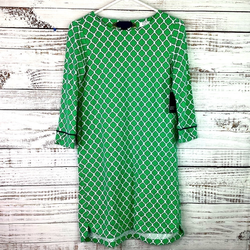 CROWN & IVY PETITE SIZE Sβ PP PETITE GREEN SUMMER BEACH DRESS VACATION NWT